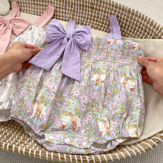 Summer Flower Romper for Baby Girls