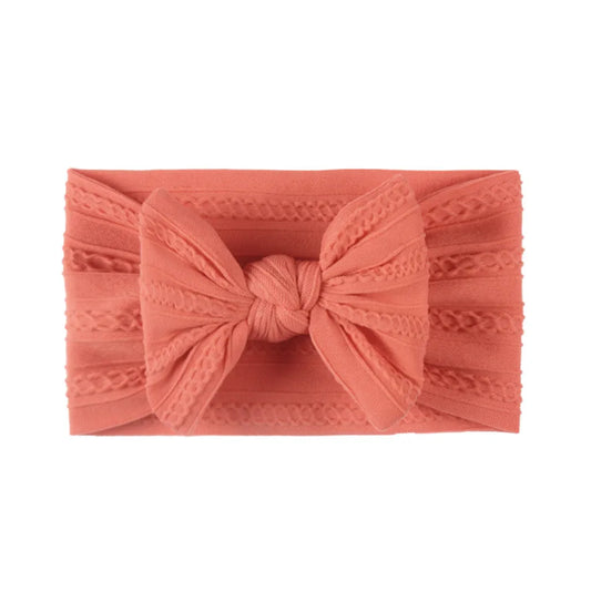 Soft Jacquard Headbands with bow for Baby Girls
