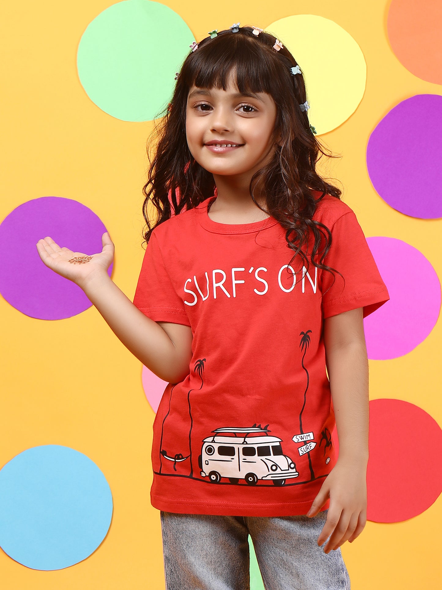 100% Cotton Short Sleeve Round Neck Red T Shirt