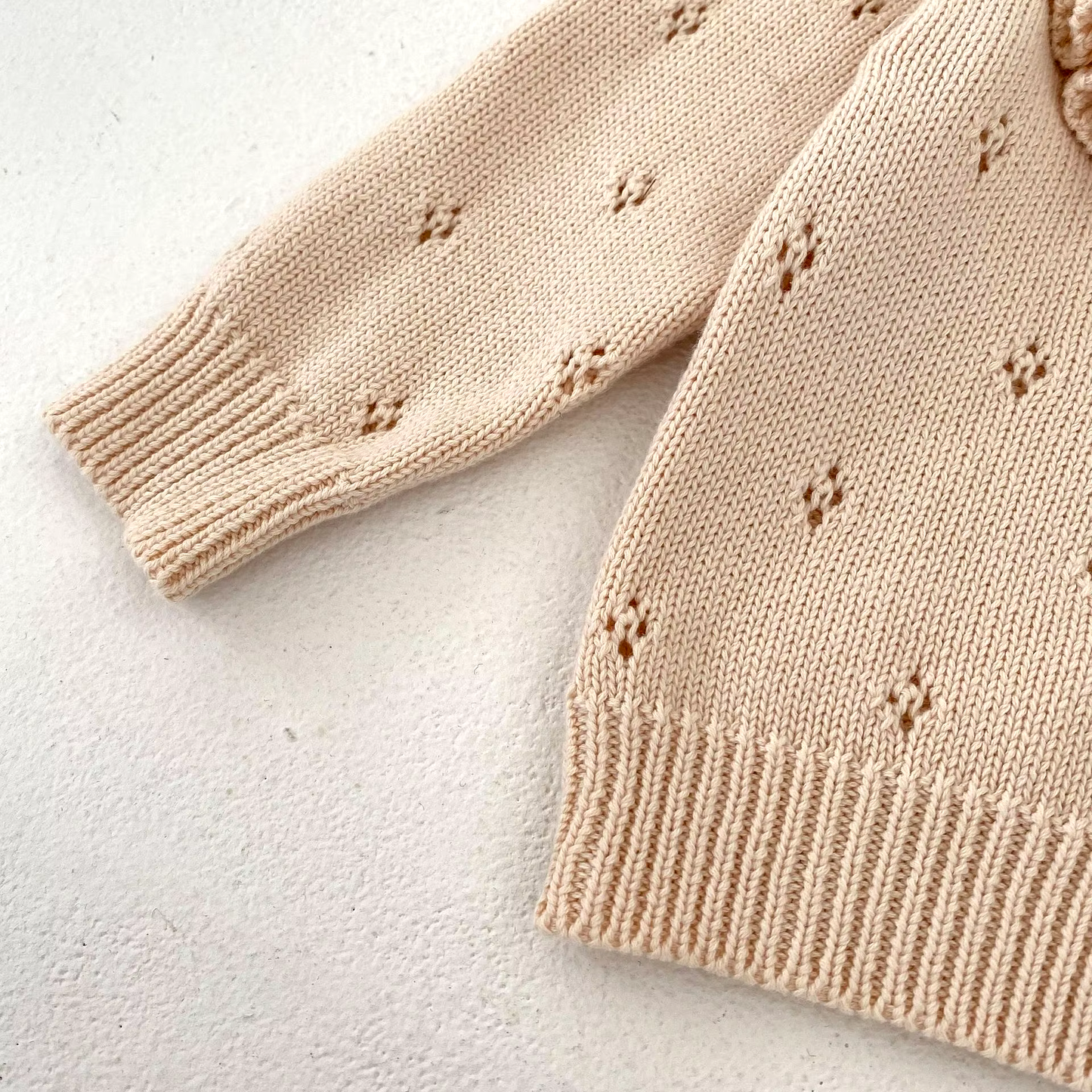 Knit Cardigan for babies - Embroidery & Ruffled Details