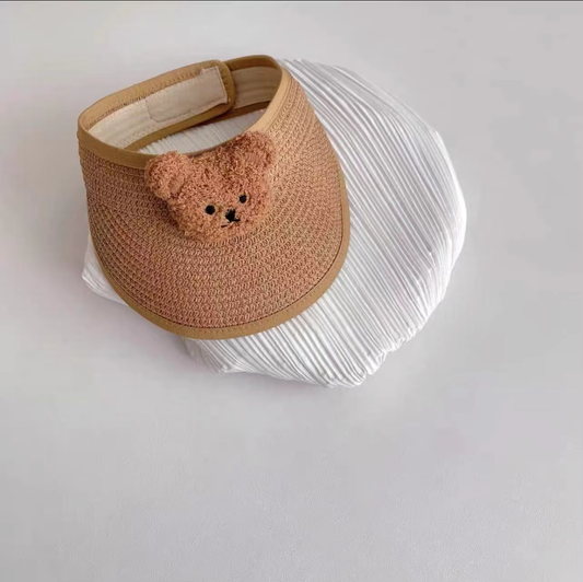 Adorable Bear Sun Hat for Kids - Foldable, Adjustable, Sun Protection