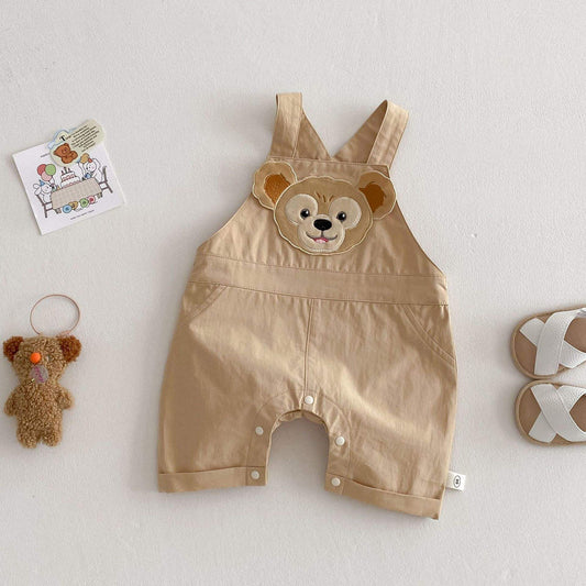 2-Piece Boys Cartoon Romper & Dungaree Set