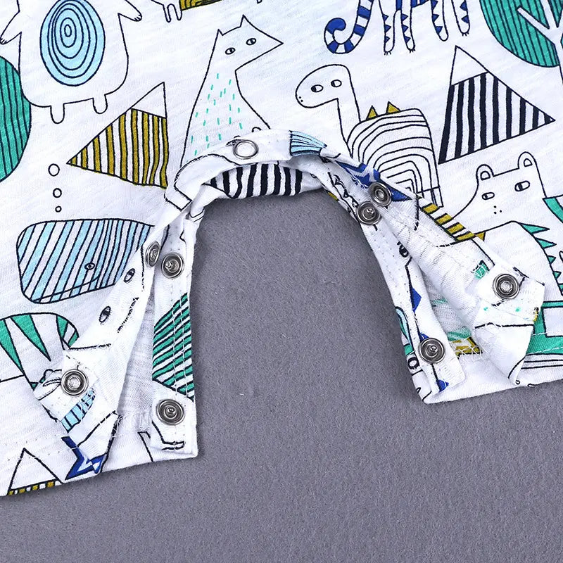 Nature's Whisper Romper: Pure Cotton with Whimsical Prints