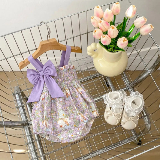 Summer Flower Romper for Baby Girls