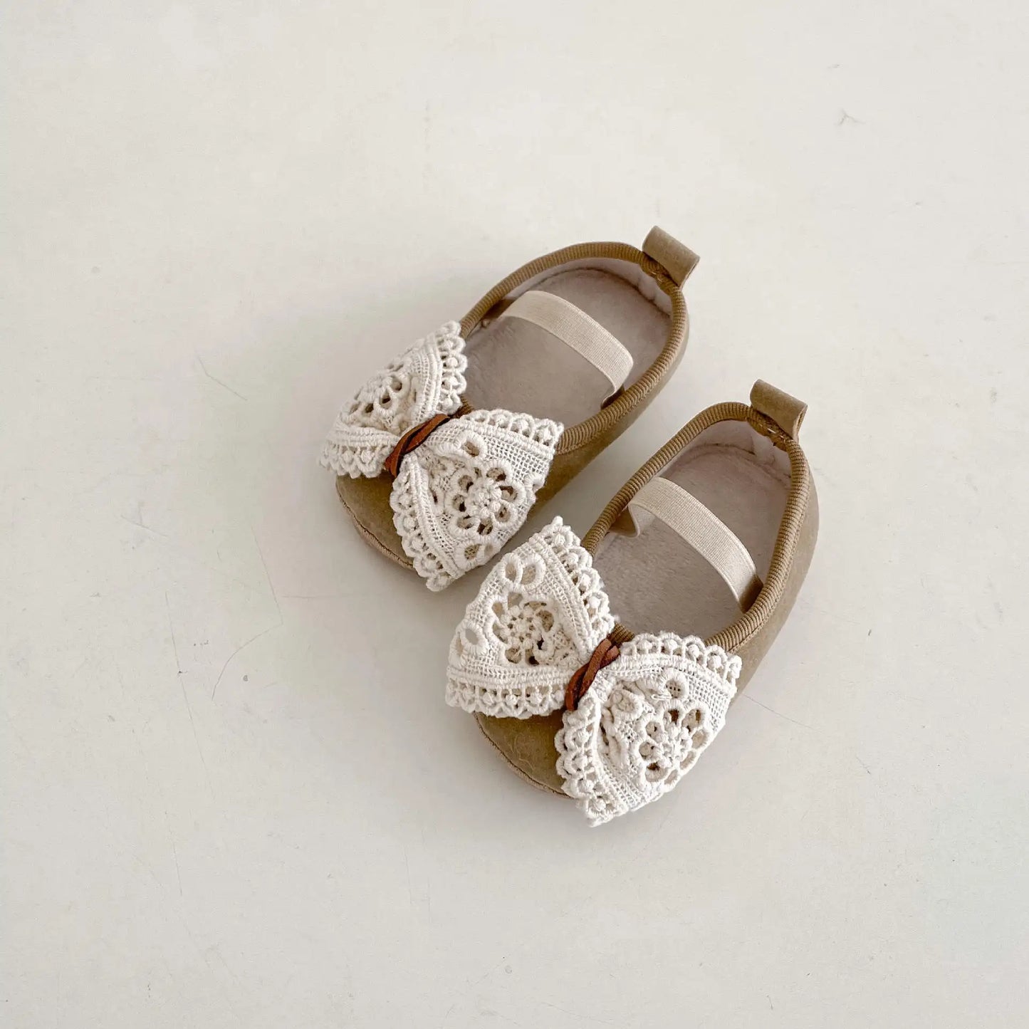 Girls Shoes with Lace Bow – Soft, Non-Slip & Cute