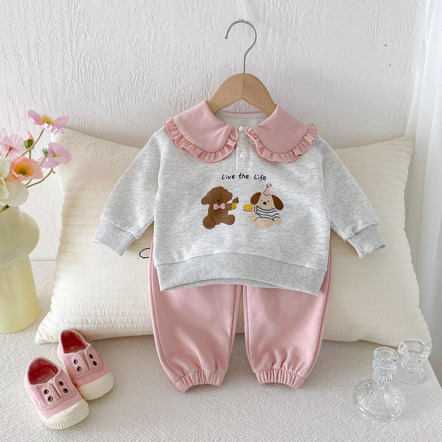 Autumn Baby Girls Clothing Set – 2-Piece Cozy Outfit for Toddlers