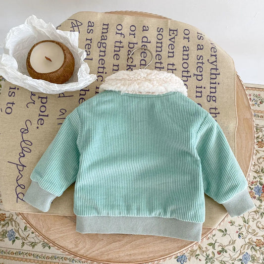 Cozy Toddler Plush Jacket with Fur Collar
