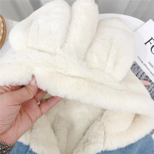 Winter Denim Jacket with Rabbit Ear Hood – Very Warm & Windproof