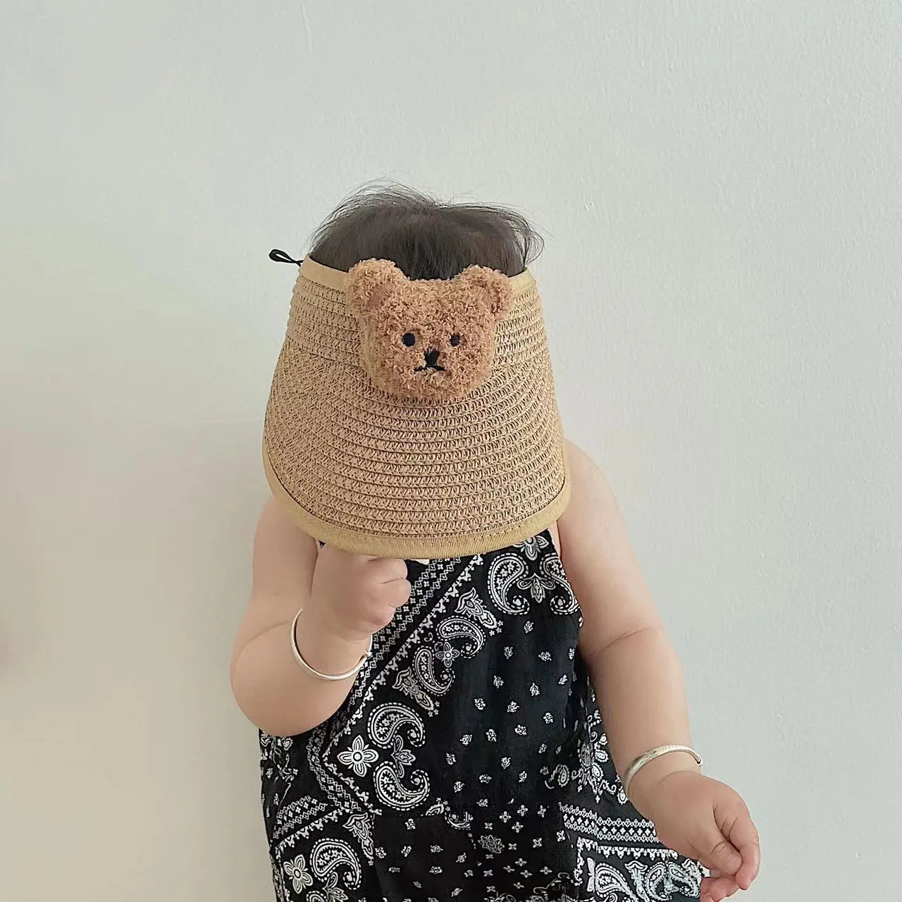 Adorable Bear Sun Hat for Kids - Foldable, Adjustable, Sun Protection