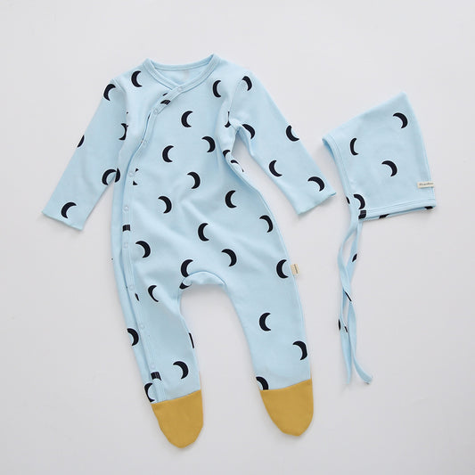 Organic Cotton Jumpsuit for Babies - Blue Moon