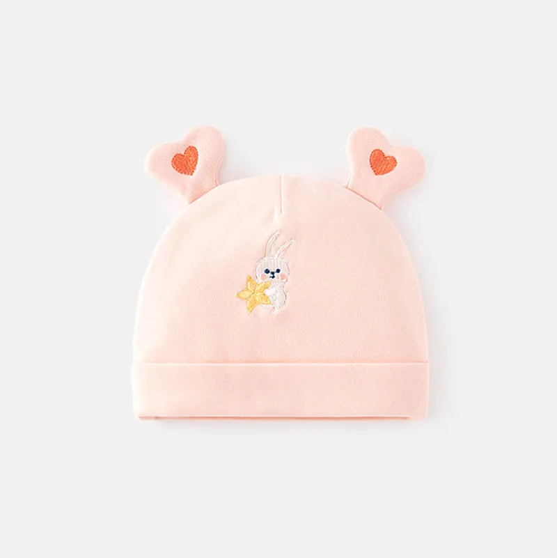 Adorable Embroidered Cotton Baby Cap - Newborn