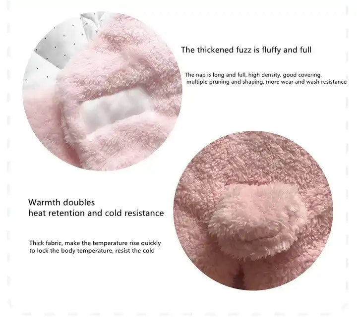 Hooded Super Soft Wearable Warm Baby Blanket/Swaddle - PInk