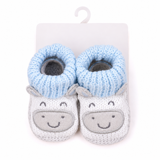 Milky Moo Knit Baby Booties