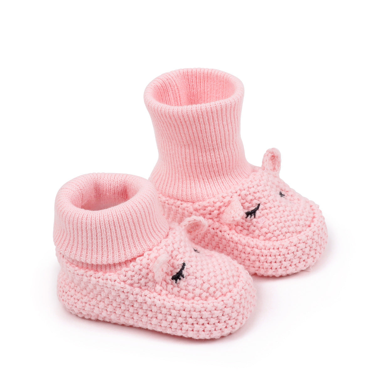 Blush Bunny Knit Infant Booties