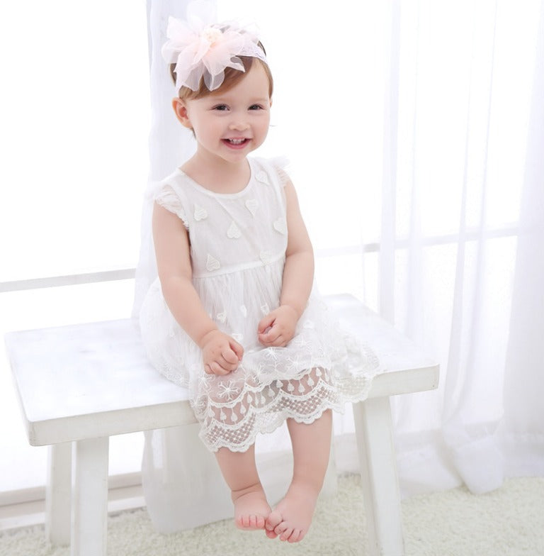 Lace Headband with Large Organza Flower