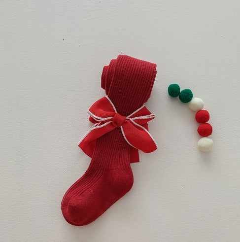 Ribbon Bow Christmas Stockings for Baby Girls – Soft & Adorable