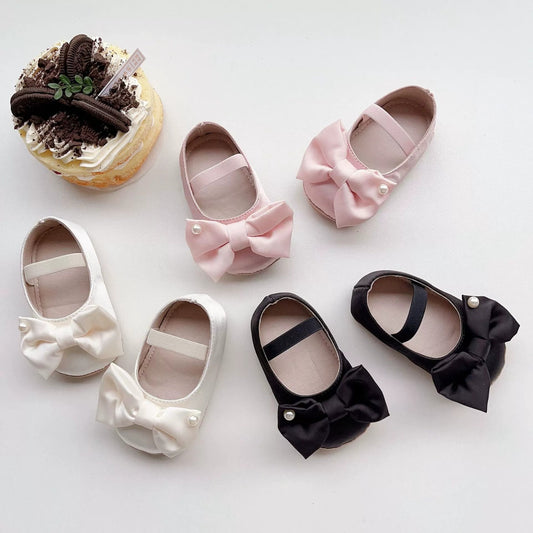 Breathable Baby Girl Party Shoes with Bow Design