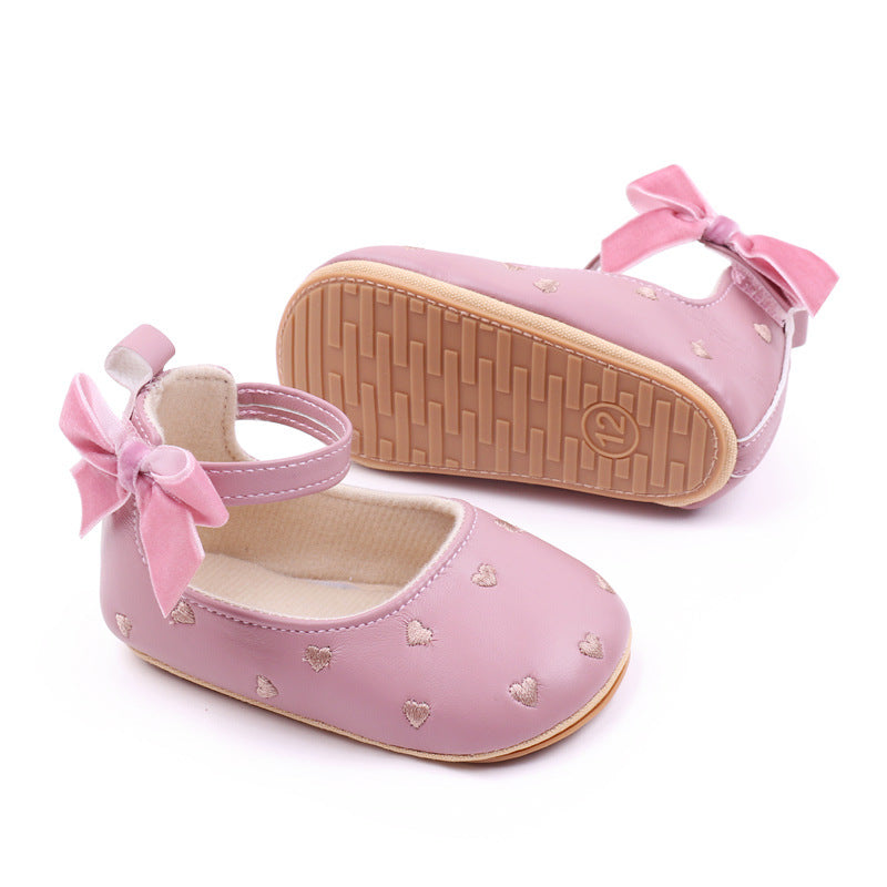 Baby Girl Princess Shoes with Velvet Bow