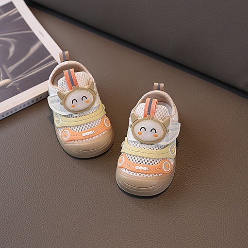 Kids Mesh Shoes with LED Lights - Beige