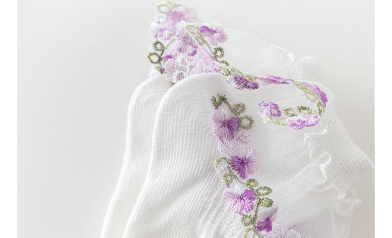 Springdale Embroidered Frill Socks