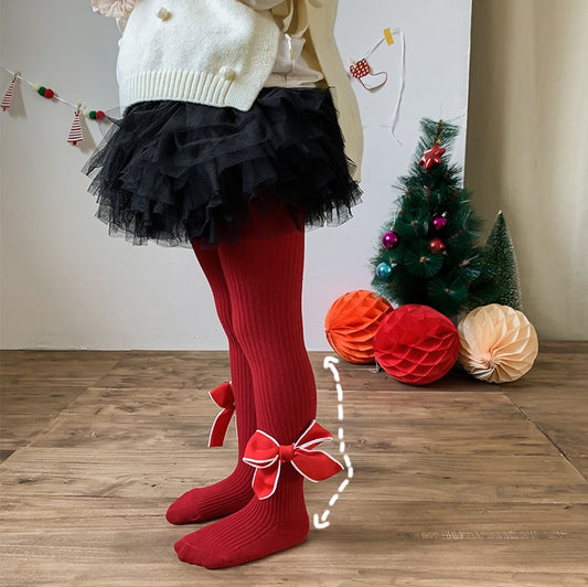 Ribbon Bow Christmas Stockings for Baby Girls – Soft & Adorable