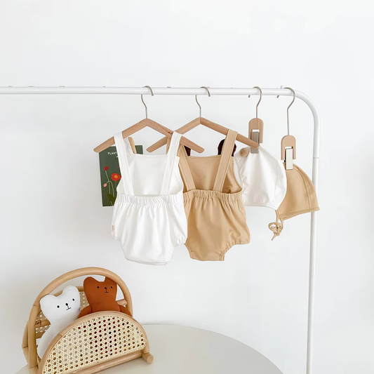 Adorable Bear Romper Set for Babies - Beige