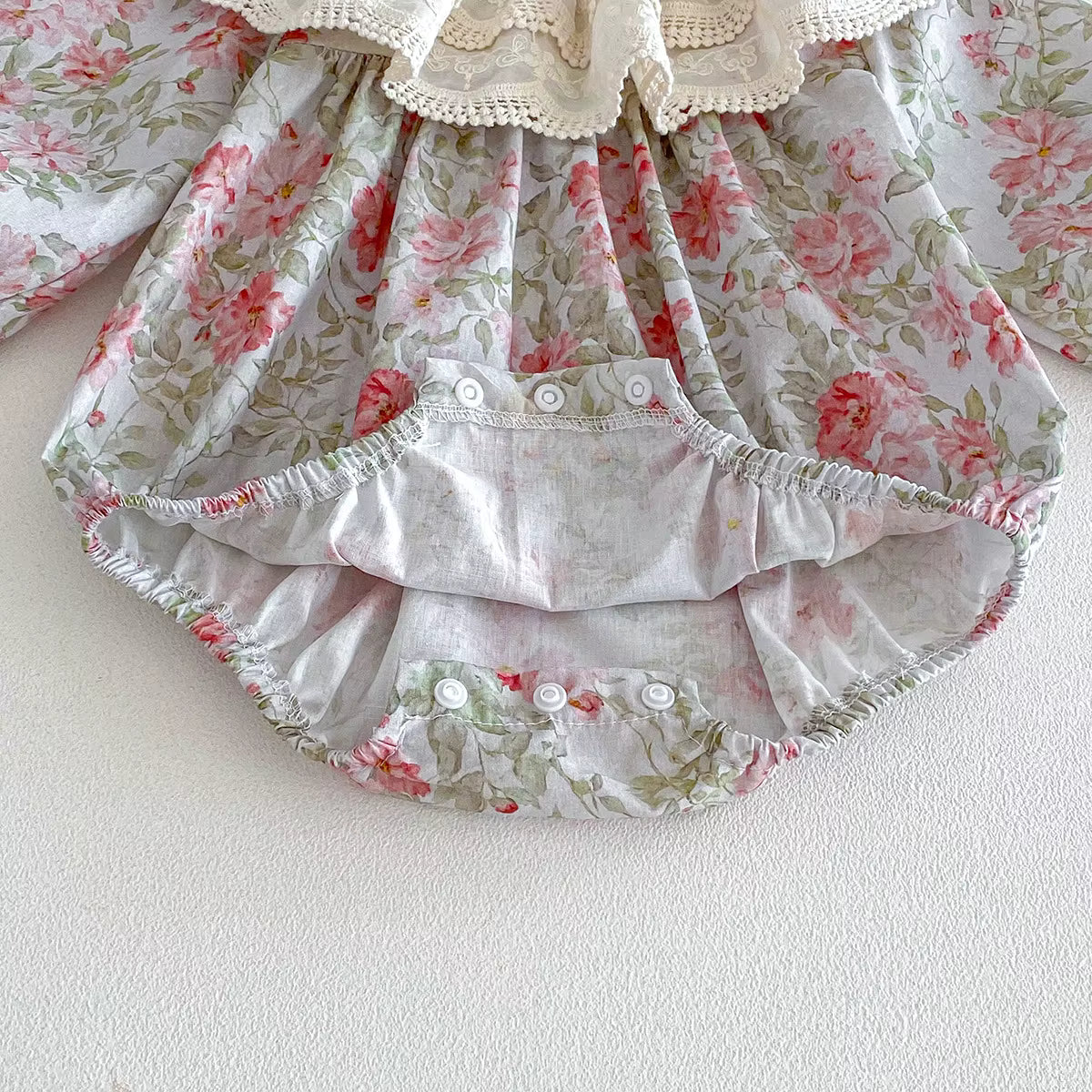 Rosa Bloom Lace Collar Romper & Headband Set