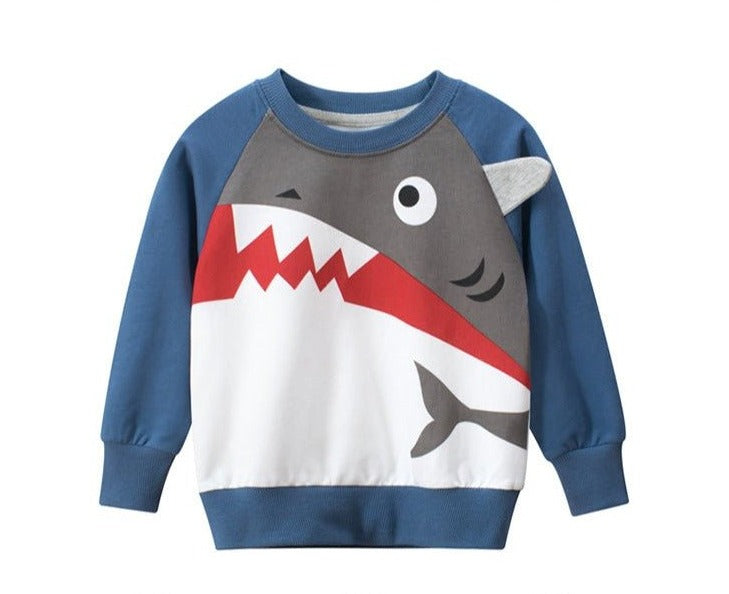 Comfortable Pullover Light Fleece Sweatshirt: Cute Baby Shark Style - Crazy Toes ®