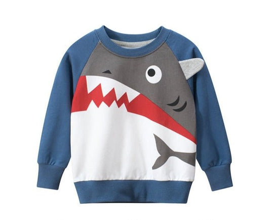 Comfortable Pullover Light Fleece Sweatshirt: Cute Baby Shark Style - Crazy Toes ®