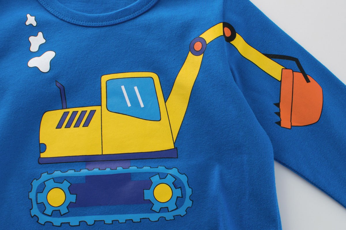 Long Sleeve Clothing: Comfortable and Stylish for Boys- Excavator - Crazy Toes ®