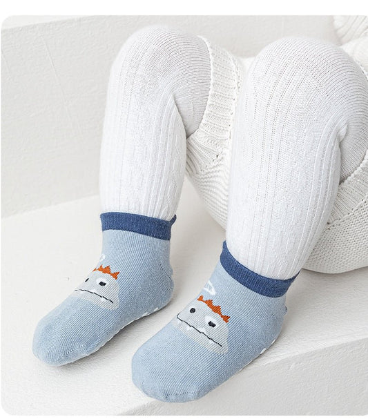 Premium Cotton Anti-Skid Kids Socks | Non-Slip Grip for Active Children - Dino - Crazy Toes ®