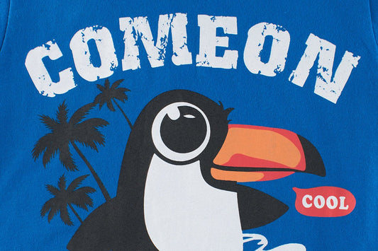 Pure Cotton Unisex T-shirt with Toucan Cartoon printing - Crazy Toes ®