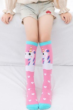 Unicorn Magic: Elevate Your Child's Style with Colorful Knee-High Socks -Pink - Crazy Toes ®