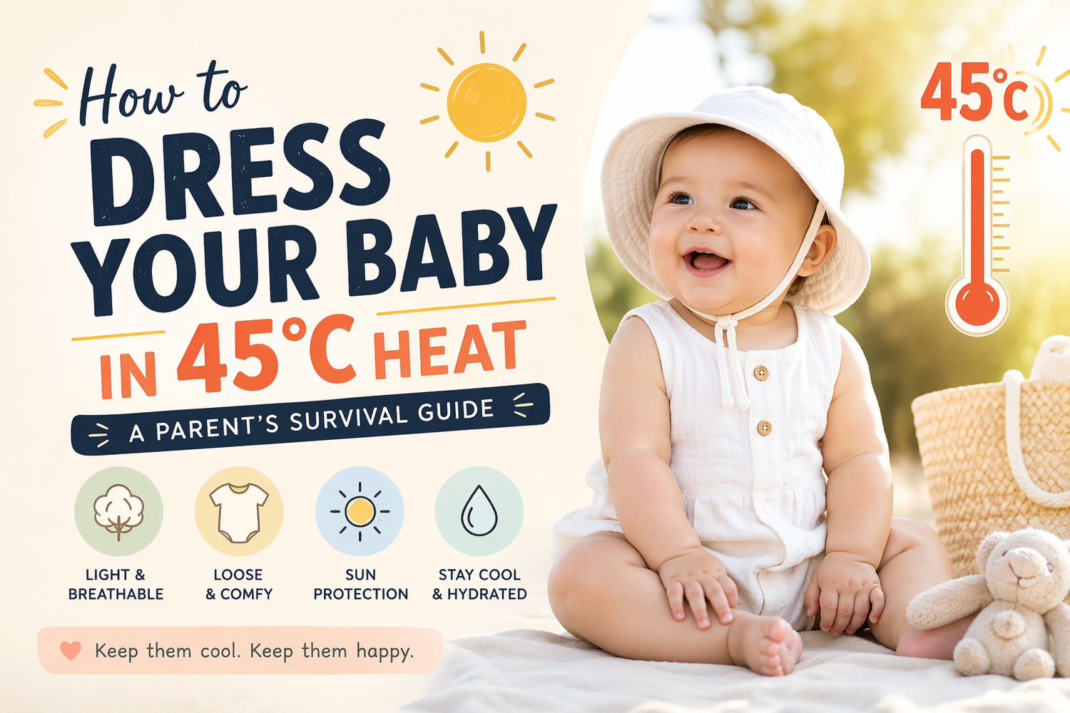 How to Dress Your Baby in 45°C Heat — A Parent's Survival Guide