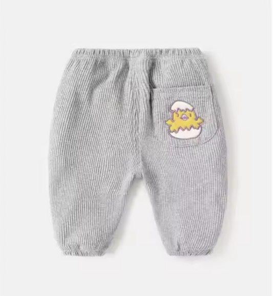 Corduroy Baby Pants – Grey Chic