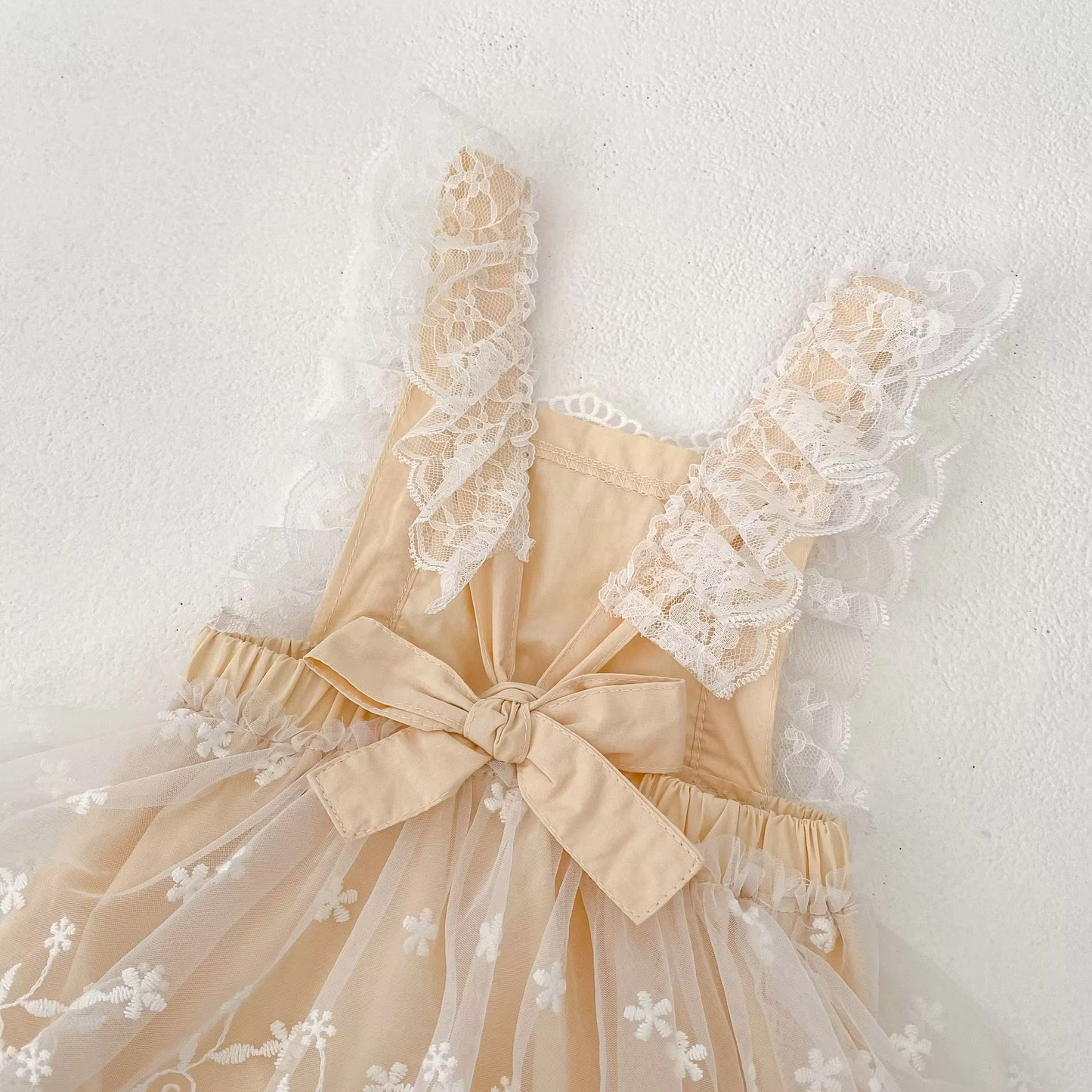 Net Laced Baby Rompers for Summer Parties
