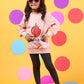 Cute Tomato Pink Cotton Sweatshirt for Girls
