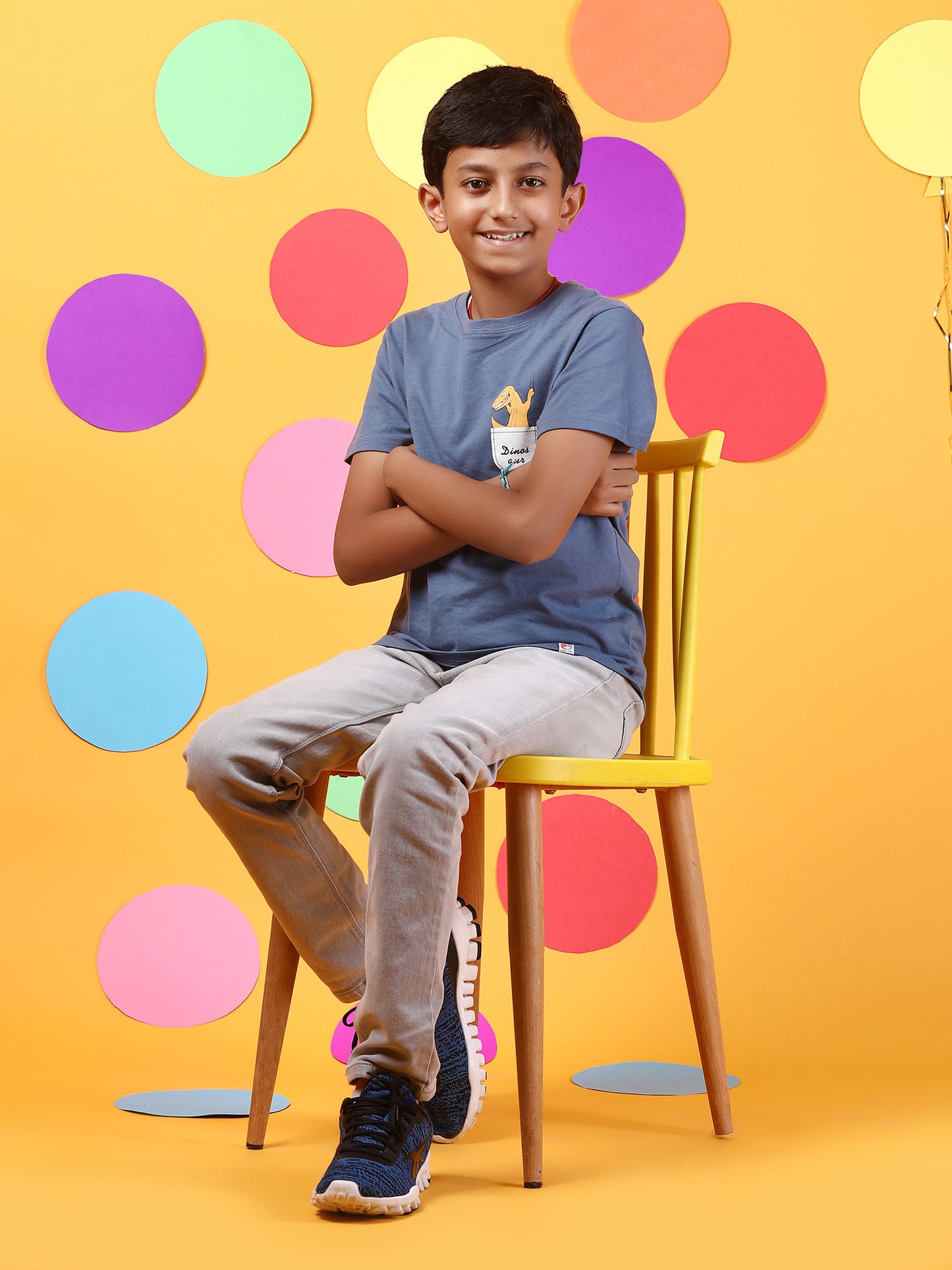 Dino Kids T-Shirt: Summer Fun with trendy print on the back