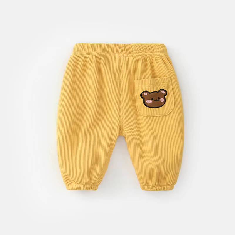 Corduroy Baby Pants –  Yellow Bear