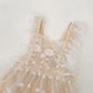 Net Laced Baby Rompers for Summer Parties