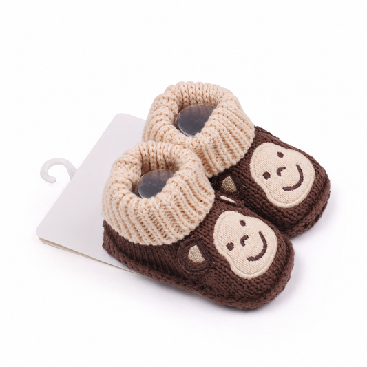 Bear Knit Infant Booties