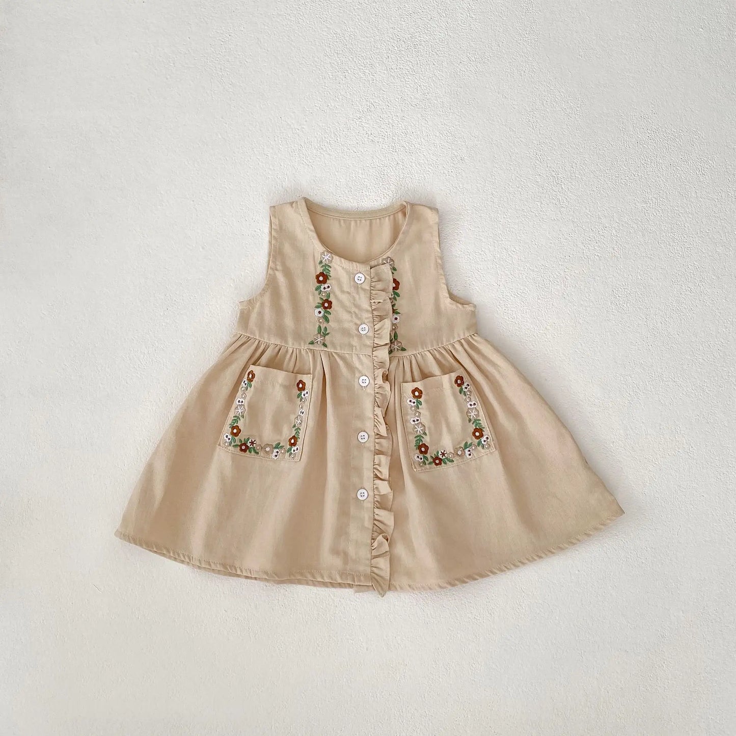 Fiona Autumn Baby Girl Embroidered Dress- 2-Piece Set