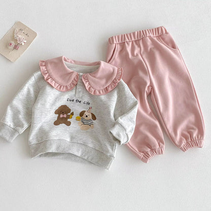 Autumn Baby Girls Clothing Set – 2-Piece Cozy Outfit for Toddlers