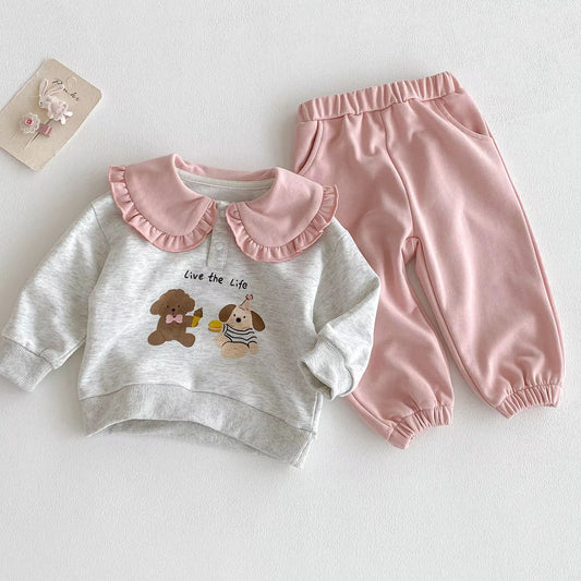 Autumn Baby Girls Clothing Set – 2-Piece Cozy Outfit for Toddlers
