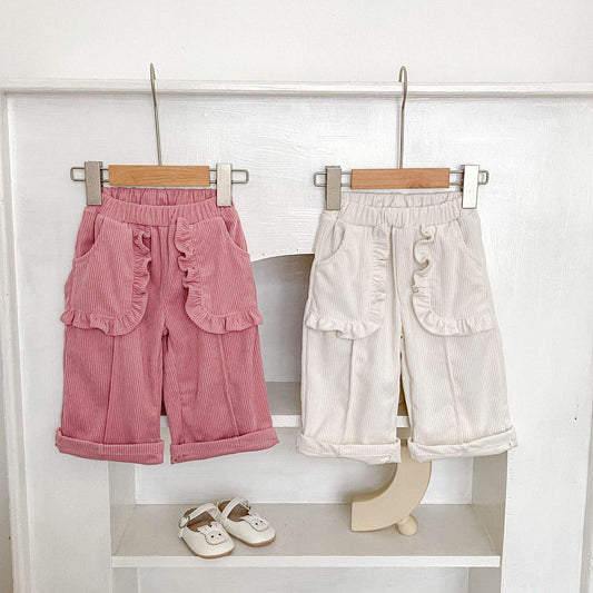 Sophie Ruffles Corduroy Pants