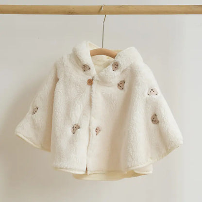 Baby Coral Velvet Hooded Windproof Cloak