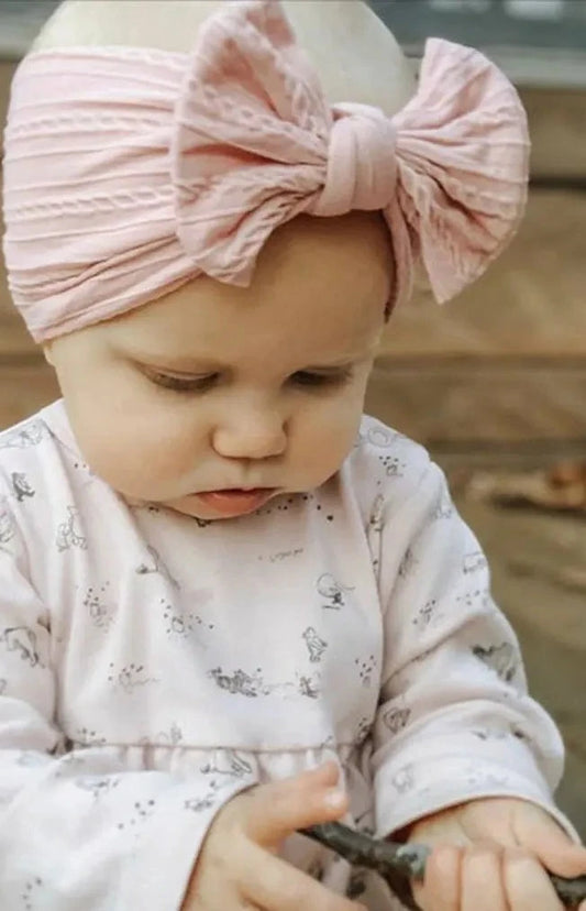 Soft Jacquard Headbands with bow for Baby Girls