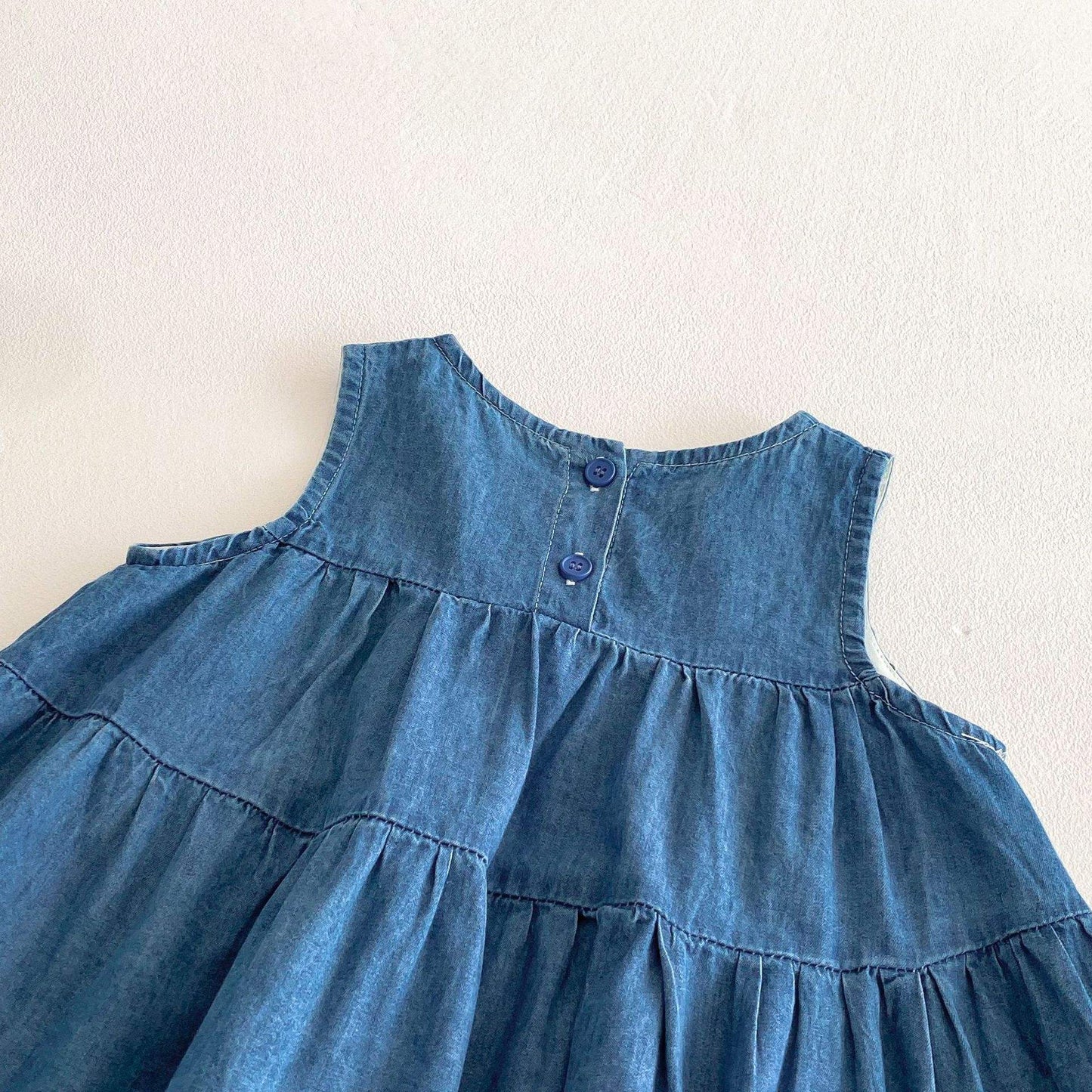 Bow Magic Sleeveless Denim Dress