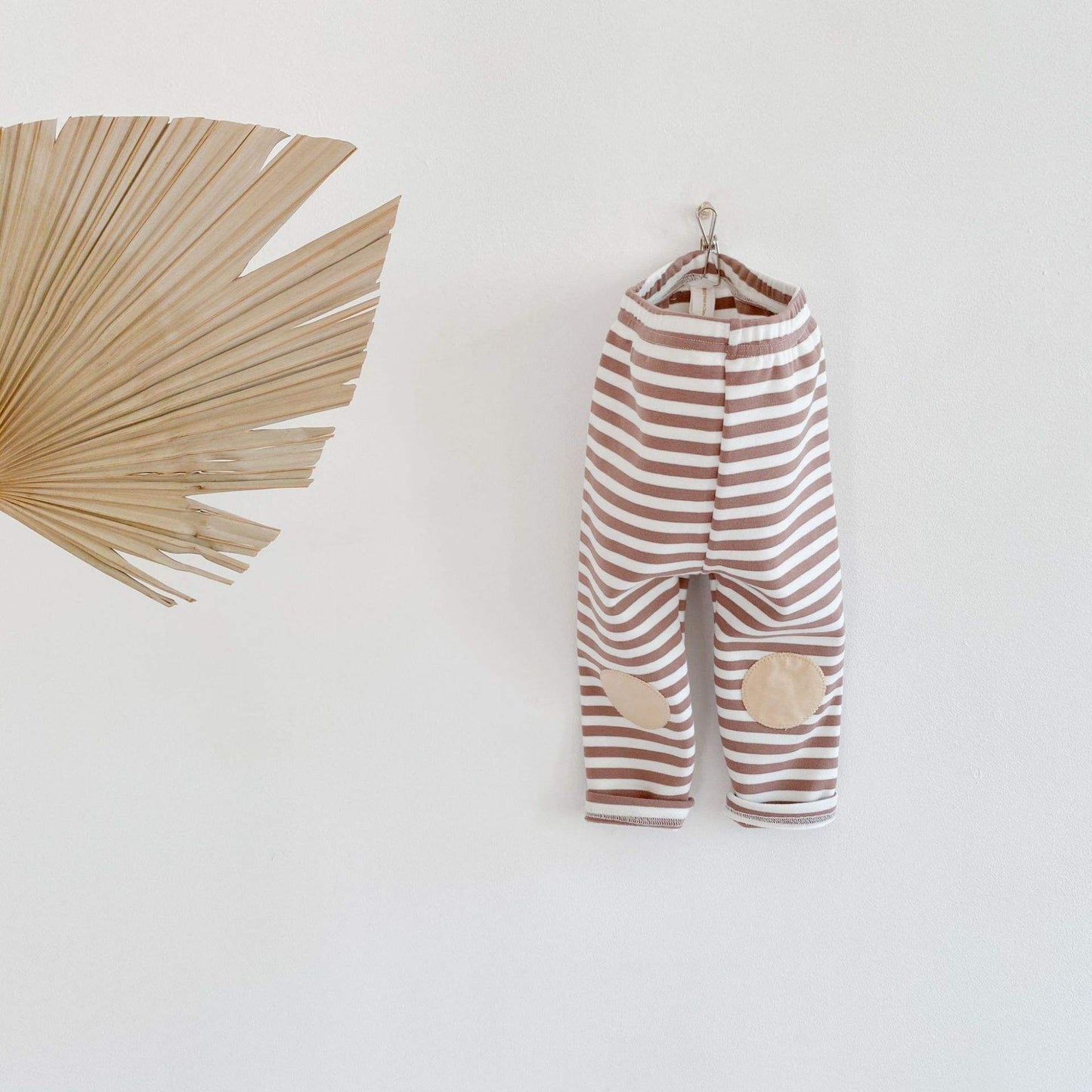 Striped Cotton Baby Leggings with Patch Detail | Soft Stretch Pants for Infants