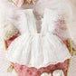 Celine White Feathered Romper